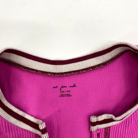 Urban Outfitters go for gold pink ribbed crop top XS/S - Picture 3 of 6